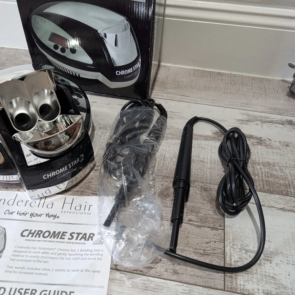 Chrome Star 2 Hair Extension Tool -‎ Black and Silver New Open Box